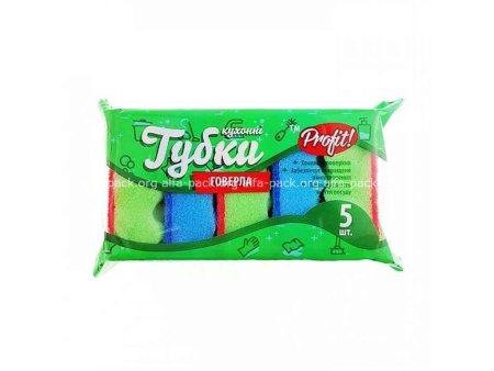 Губка кухонная волнистая PROFIT 5 шт (артикул: 070600086) купить в разделе «Хозтовары».