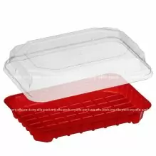 Упаковка ПС-63 для суши, красная (артикул: 010100184) купить в разделе «Пластиковая пищевая одноразовая упаковка».