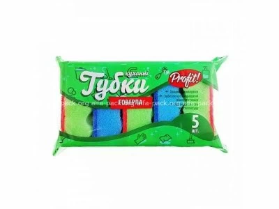 Губка кухонная волнистая PROFIT 5 шт (артикул: 070600086) купить в разделе «Хозтовары».