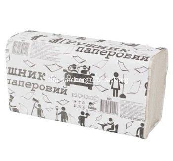 Полотенце бумажное V складка, макулатурное серое