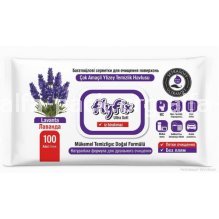Серветки вологі для прибирання FlyFix Lavanda, 100 шт (артикул: 070100094) купити в розділі «Пакувальні матеріали та госптовари».
