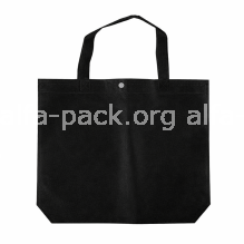 Шопер спанбонд ламінований з кнопкою 35*38*10 чорні (артикул: 030005006) купити в розділі «Сумки зі спанбонду / сумки-шопери / еко-сумки».