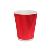 Гофрированный стакан красный 110 мл (артикул: 062200024) купить в разделе «Бумажные гофрированные стаканчики».