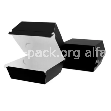 Картонная упаковка для бургера черно-белая  120*120*93 клееная (артикул: 010420019) купить в разделе «Картонная упаковка для бургеров и картофеля фри».