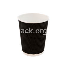 Гофрований стакан чорний 110 мл (артикул: 062200027) купити в розділі «Паперові гофровані стаканчики».