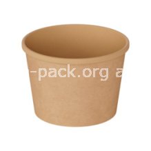 Супница бумажная 380мл крафт, с крышкой (артикул: 010470029) купить в разделе «Бумажные крафтовые супницы».