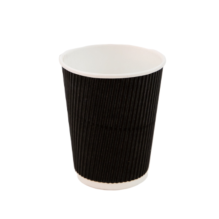 Гофрированный стакан черный 110 мл (артикул: 062200027) купить в разделе «Бумажные гофрированные стаканчики».