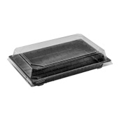 ОригПищевой одноразовый пластиковый контейнер для суши ПС-64 с крышкой (черное дно + прозрачная крышка), 1700 мл, 225×150×45 мм (артикул: 010100146) купить в разделе «Пластиковая упаковка для суши».