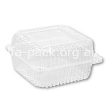  Одноразовый пластиковый контейнер 20D ПЭТ HF 131*131*78 мм (1030 мл) (артикул: 010701409) купить в разделе «Пластиковая универсальная упаковка».