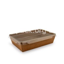 Контейнер крафт1200 мл с пластиковой крышкой (артикул: 010460331) купить в разделе «Бумажная одноразовая упаковка и посуда».