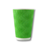 Гофрированный стакан зеленый, волна 175 (артикул: 062500036) купить в разделе «Бумажные гофрированные стаканчики».