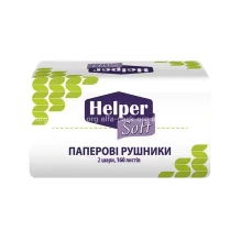 Рушник паперовий V-складання Helper Soft білий, 230*190мм (артикул: 070100089) купити в розділі «Паперові серветки та рушники».