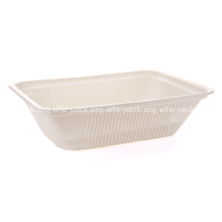 Контейнер прямоугольный 1200мл (из кукурузного крахмала) (артикул: 060800098) купить в разделе «Биоразлагаемая одноразовая посуда».