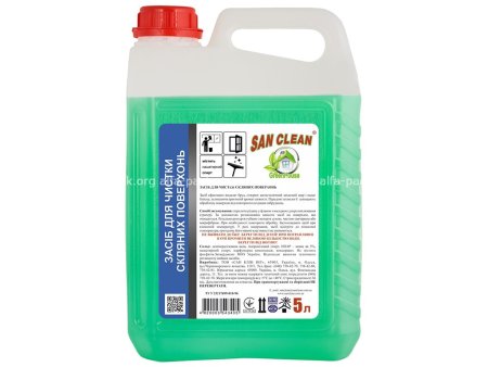 Средство для мытья стеклянных поверхностей САН КЛИН Cristal 5 л (артикул: 070409019) купить в разделе «Для стекол и зеркал».