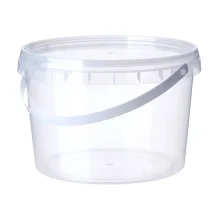 Відро пластикове 2,3 л. Прозоре Кругле З ручкою (артикул: 020000034) купити в розділі «Харчові відра та контейнери».