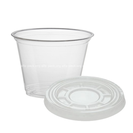 Купольный стакан с крышкой без отверстия 200 (артикул: 062200501) купить в разделе « Пластиковые одноразовые стаканчики».