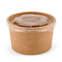 Супниця низька, паперова 480 мл крафт, з кришкою (артикул: 010470135) купити в розділі «Паперові крафтові супниці».