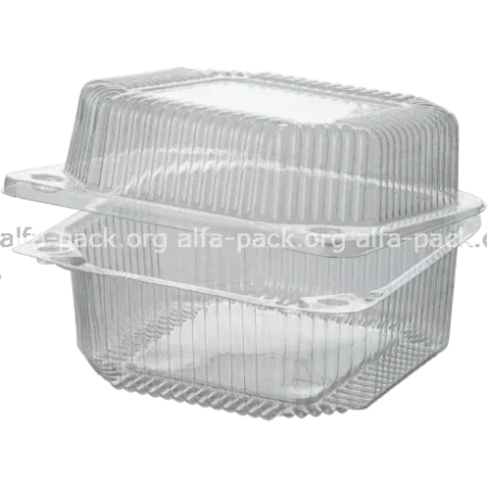 Контейнер пищевой блистерный одноразовый ПЭТ (130*130*77) (артикул: 010300018) купить в разделе «Пластиковая универсальная упаковка».