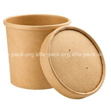 Супниця паперова 470 мл крафт, з паперовою кришкою  (артикул: 010470142) купити в розділі «Паперові крафтові супниці».