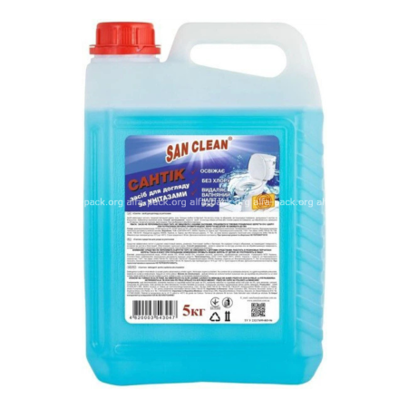 Средство для чистки унитаза San Clean "Сантик" морской, 5л  (артикул: 070408045) купить в разделе «Для ванных комнат».